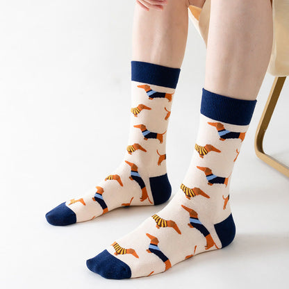 Plus Size Panda Dog Lion Quarter Socks(5 Pairs)