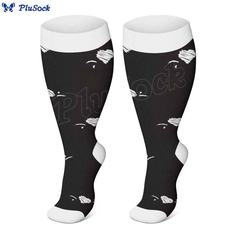 Plus Size Star Heart Strieps Compression Socks