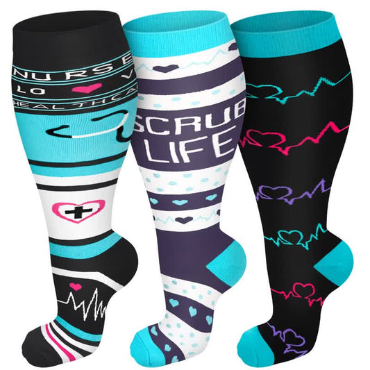 Plus Size Stethoscope Compression Socks(3 Pairs)