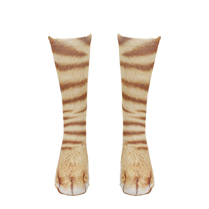 Plus Size Cat Paws Quarter Socks(3 Pairs)