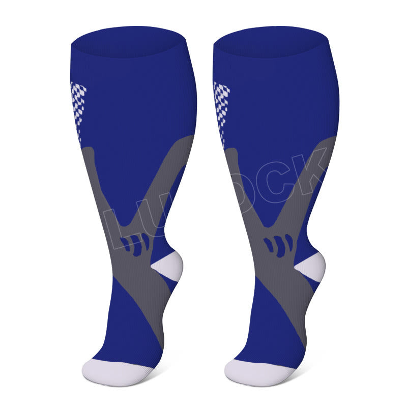 2XL-7XL Plus Size Wide Calf Sports Compression Socks(3 Pairs)