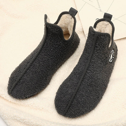 Plus Size Solid Color Plush Ankle Slipper Socks