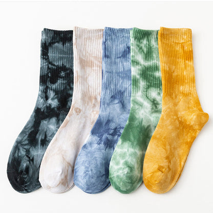 Plus Size Tie-dye Crew Socks(5 Pairs)