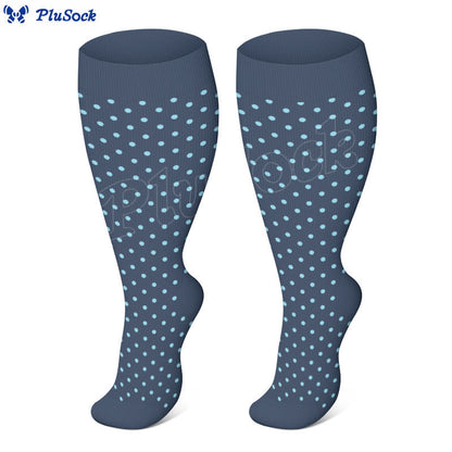 » Plus Size Blue Heart Compression Socks (100% off)