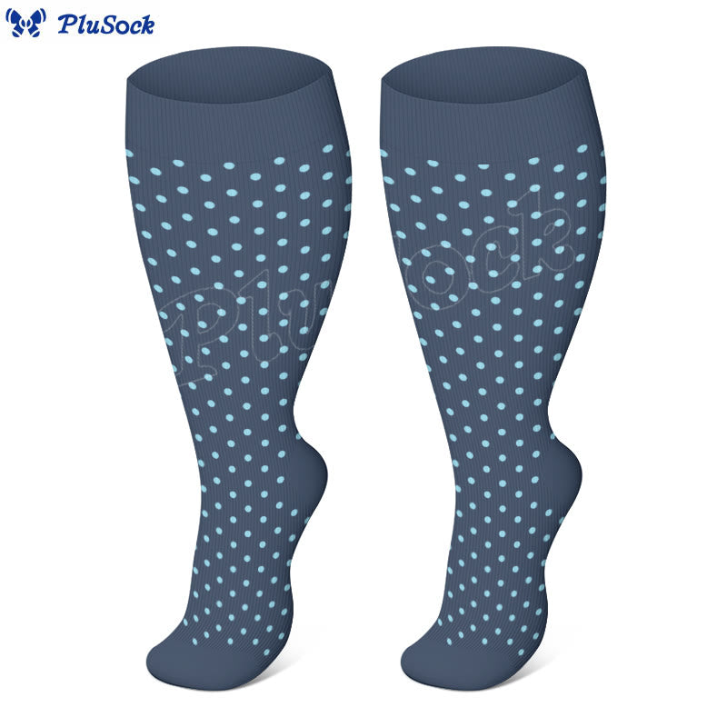 » Plus Size Blue Heart Compression Socks (100% off)