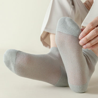 Plus Size Mesh Breathable Sports Quarter Socks(7 Pairs)