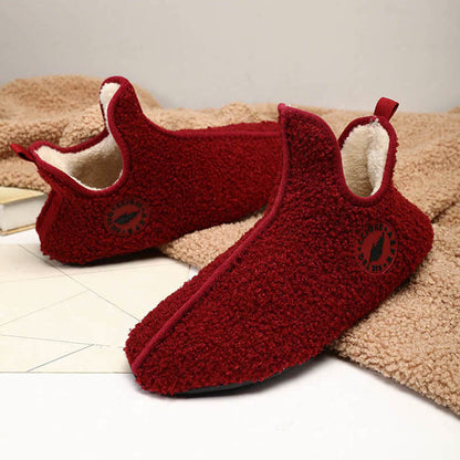 Plus Size Solid Color Plush Ankle Slipper Socks