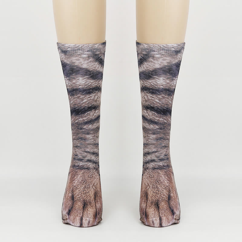 Plus Size 3D Animal Paws Quarter Socks(3 Pairs)