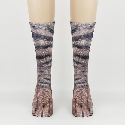 Plus Size 3D Animal Paws Quarter Socks(3 Pairs)