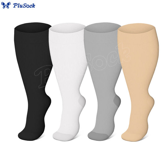 2XL-7XL Plus Size Pure Color Compression Socks