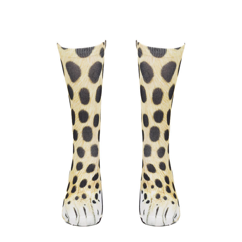 Plus Size Polar Bear Fox Leopard Paws Quarter Socks(3 Pairs)