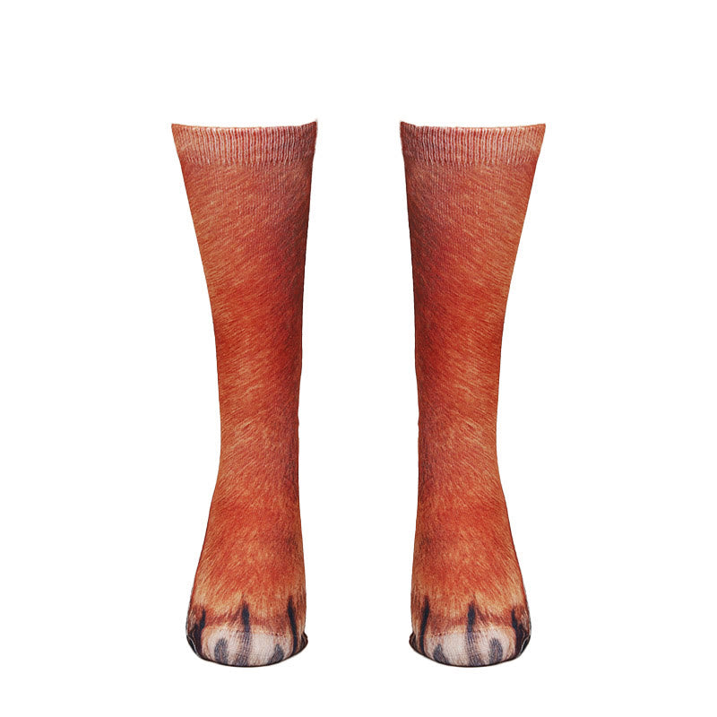 Plus Size 3D Animal Paws Quarter Socks(3 Pairs)