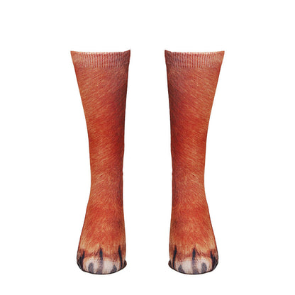 Plus Size 3D Animal Paws Quarter Socks(3 Pairs)