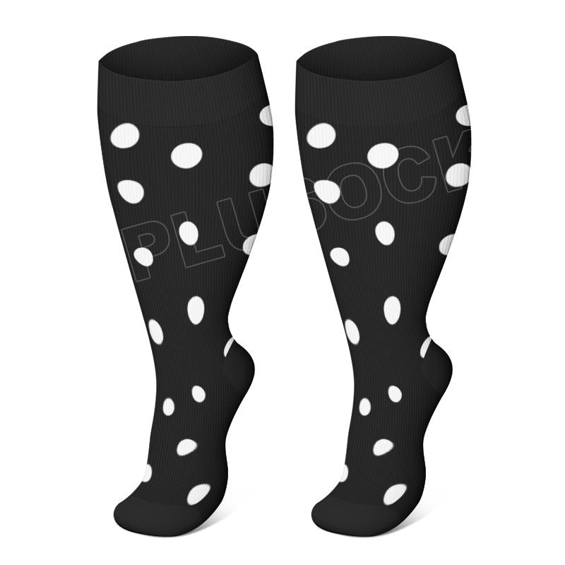 2XL-4XL Plus Size Polka Dots Compression Socks