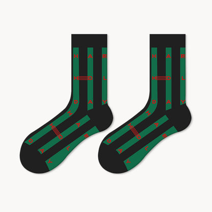 Christmas Lovely Pattern Crew Socks(5 Pairs)