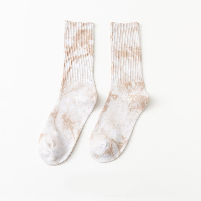 Plus Size Tie-dye Crew Socks(5 Pairs)