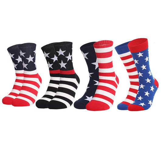 Plus Size American Flag Elements Quarter Socks(4 Pairs)