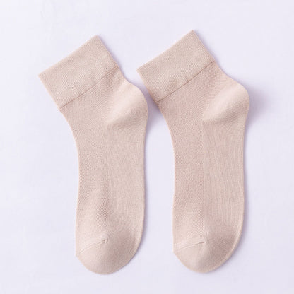 Plus Size Solid Color Skin Friendly Quarter Socks(10 Pairs)