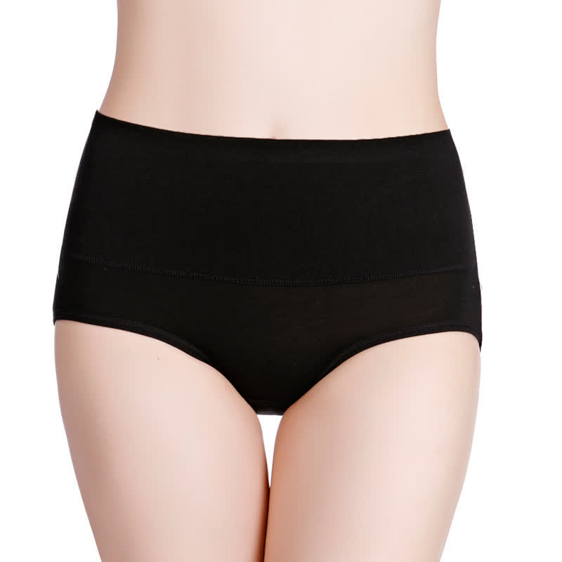 Plus Size High-Waisted Solid Comfy Panty(4 Packs)