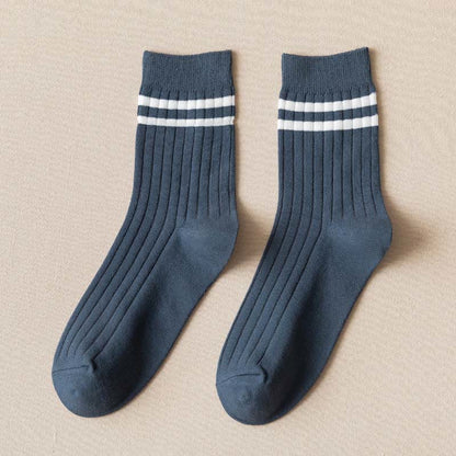 Plus Size Striped Soft Diebetic Quarter Socks(6 Pairs)