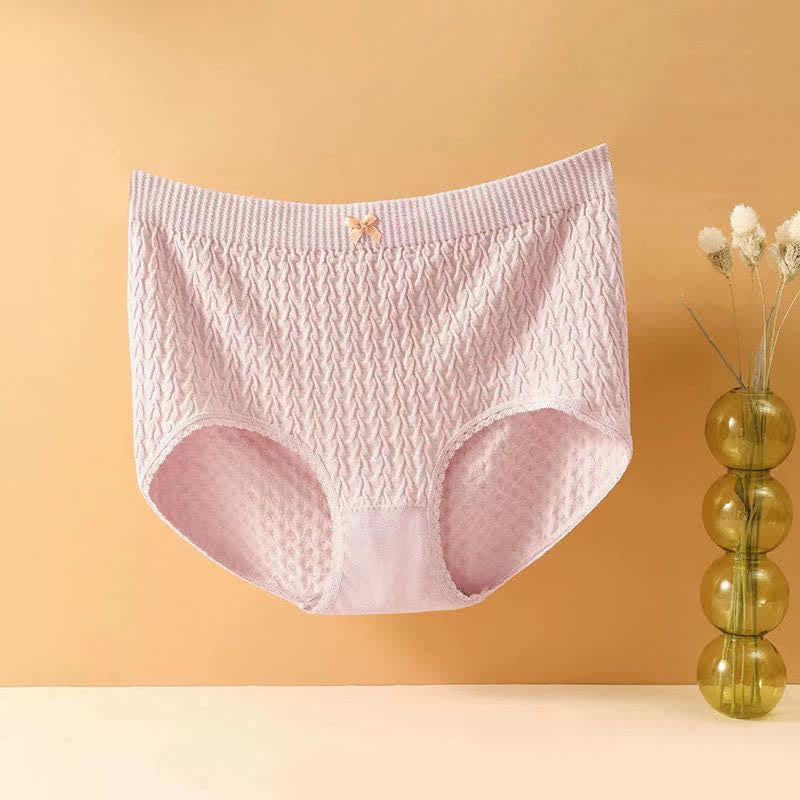 Plus Size High-Waisted Bow Tie Panty(5 Pairs)