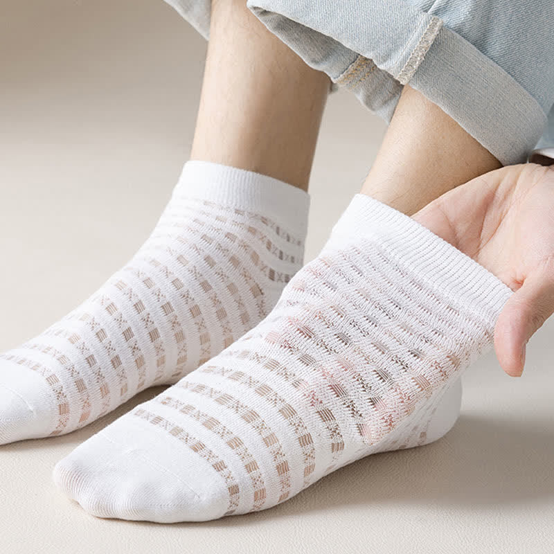 Plus Size Hollow Mesh Ankle Socks(7 Pairs)