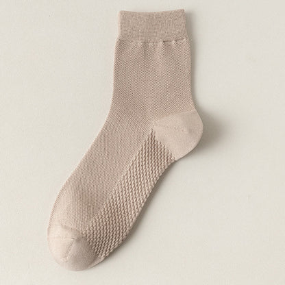 Plus Size Cotton Mesh Quarter Socks(5 Pairs)