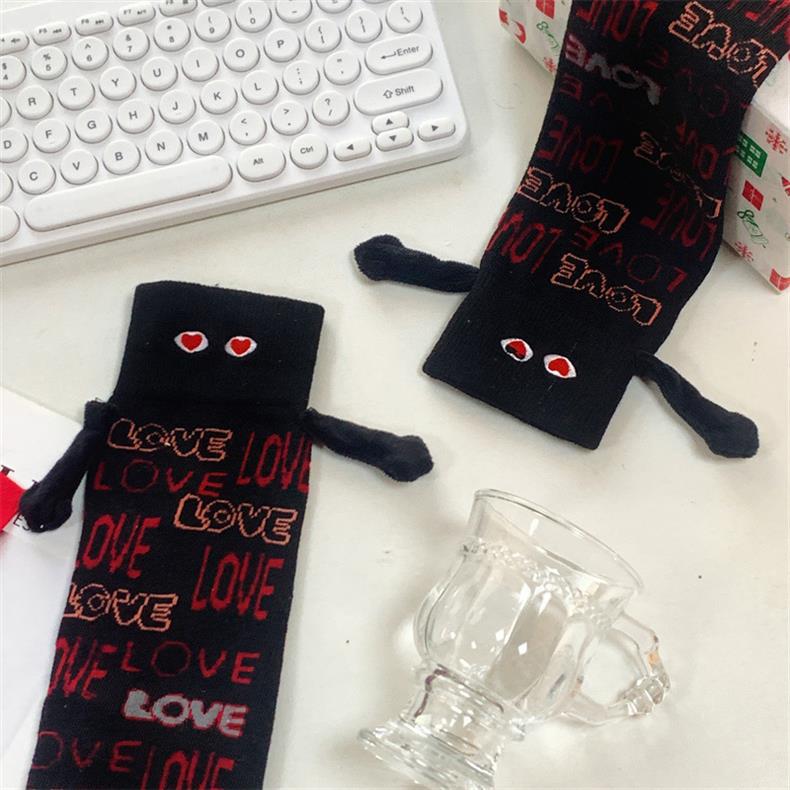 Plus Size Love Holding Hands Quarter Socks(2 Pairs)