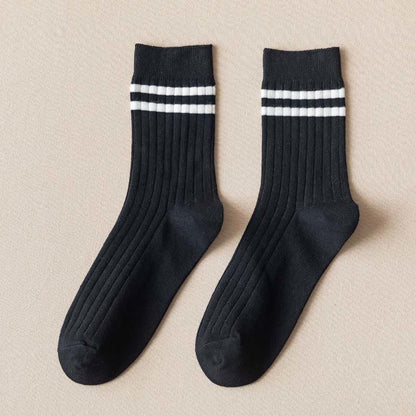 Plus Size Striped Soft Diebetic Quarter Socks(6 Pairs)