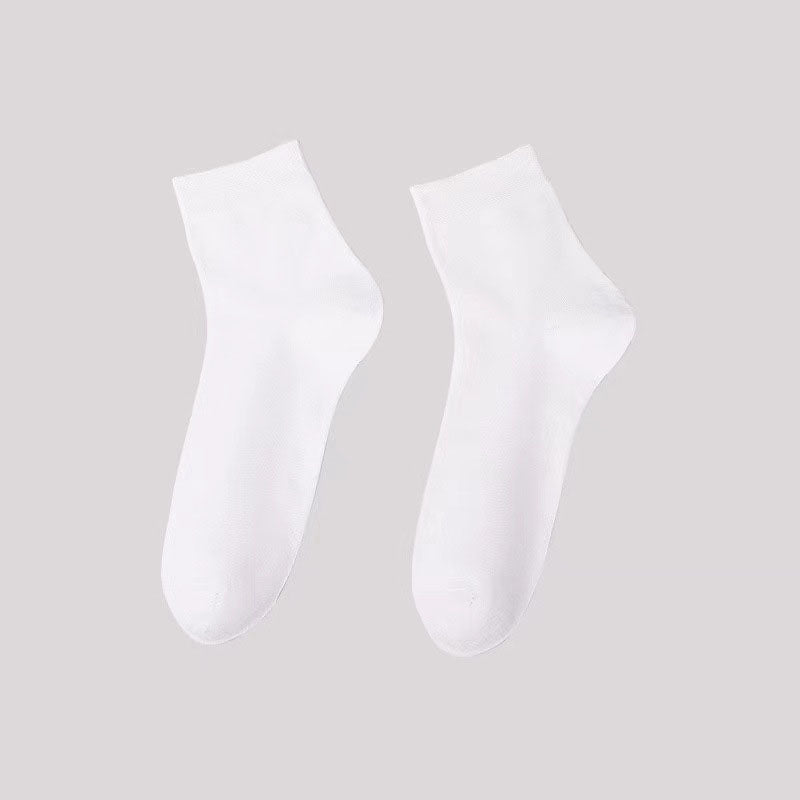 Plus Size Solid Color Casual Quarter Socks(5 Pairs)