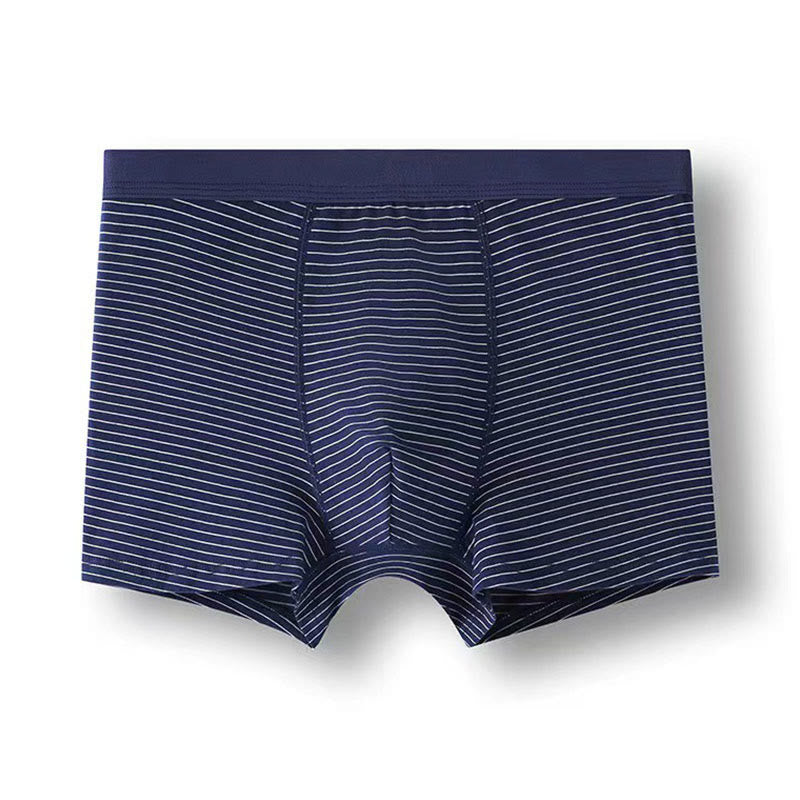 Plus Size Mid-Waisted Striped Boxer Briefs(6 Packs)