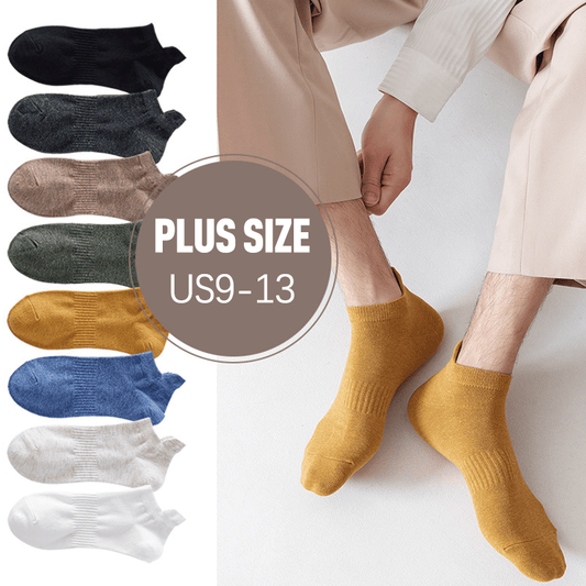 Plus Size Breathable Solid Color Ankle Socks(8 Pairs)