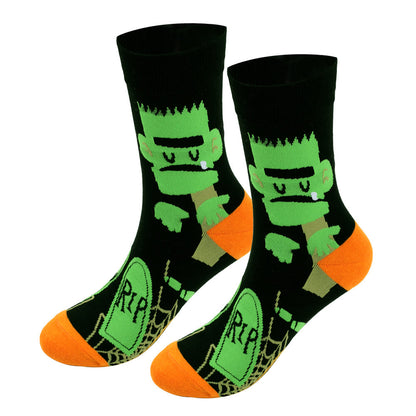 Plus Size Halloween Cute Printed Crew Socks(5 Pairs)
