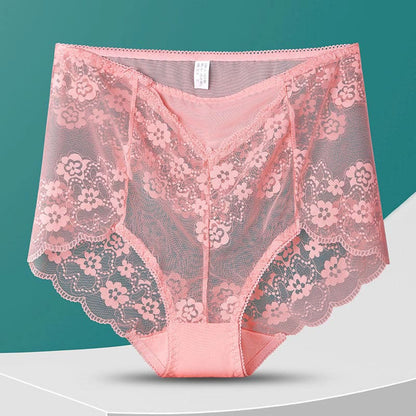 Plus Size High-Waisted Floral Panty(5 Pairs)