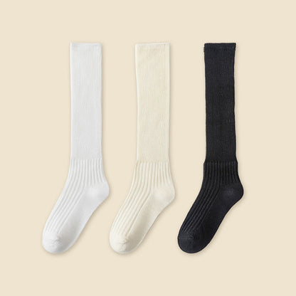 Solid Color Stylish Slouch Socks(3 Pairs)