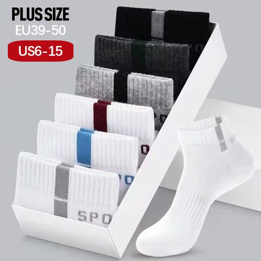 Plus Size Mesh Thicken Ankle Socks(6 Pairs)