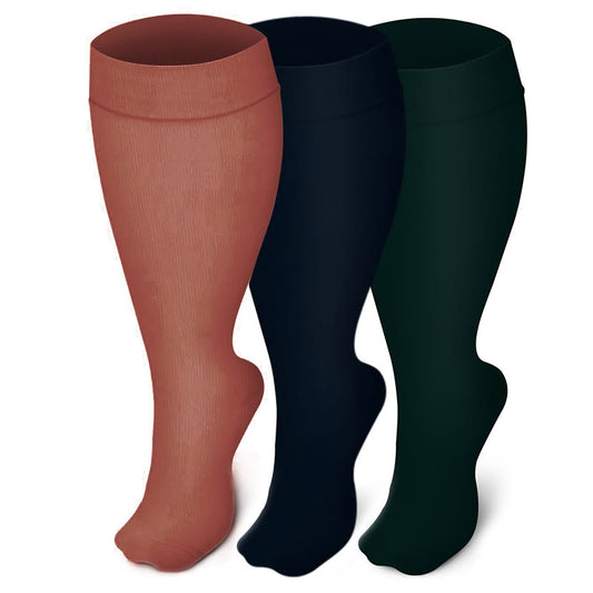 Plus Size Wide Calf Compression Socks(3 Pairs)