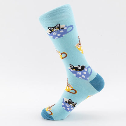 Plus Size Fish Skull Prints Crew Socks(5 Pairs)