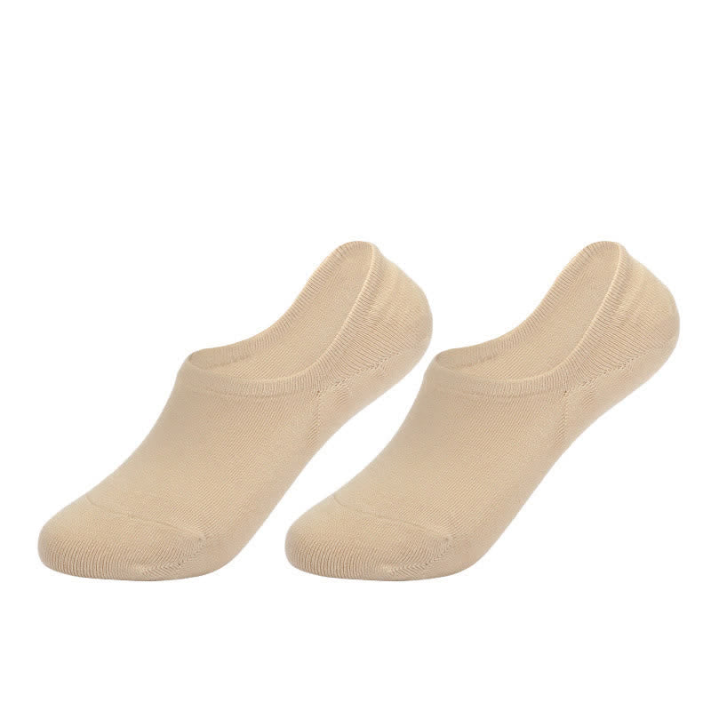 Plus Size Anti-slip Cotton No Show Socks(4 Pairs)