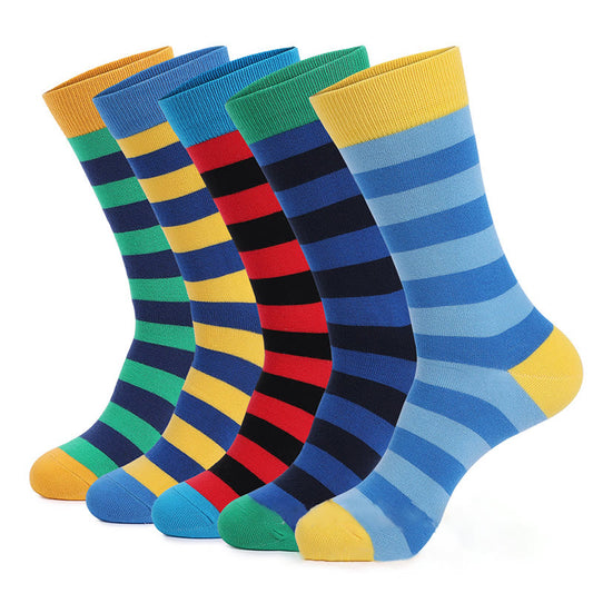 Pattern Funny Casual Crew Socks(5 Pairs)