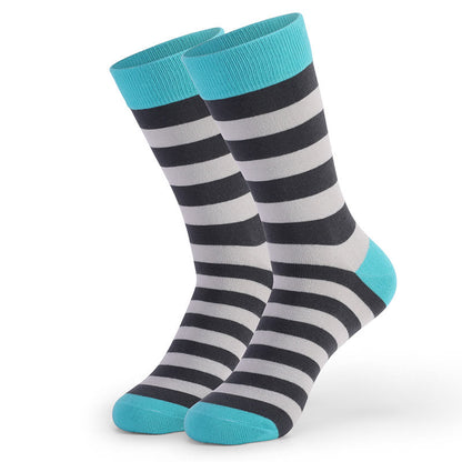 Vintage Colorful Striped Crew Socks(5 Pairs)
