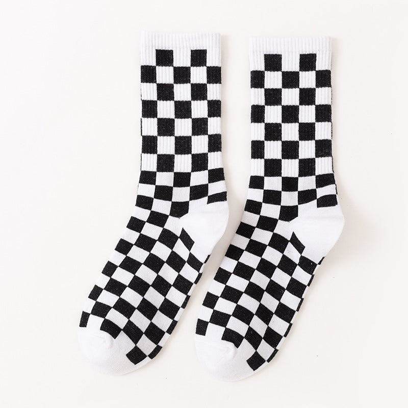 Plus Size Checkerboard Quarter Socks(6 Pairs)