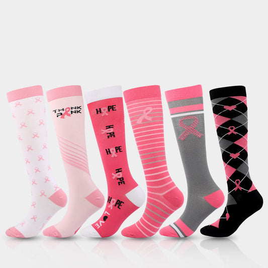 Colorful Streamers Compression Socks(6 Pairs)