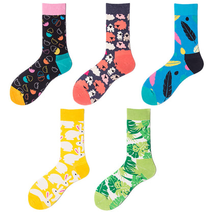 Plus Size Easter Eggs Quarter Socks(5 Pairs)