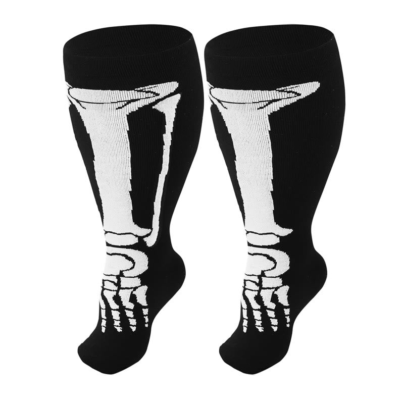 Plus Size Breathable Skull Compression Socks(3 Pairs)