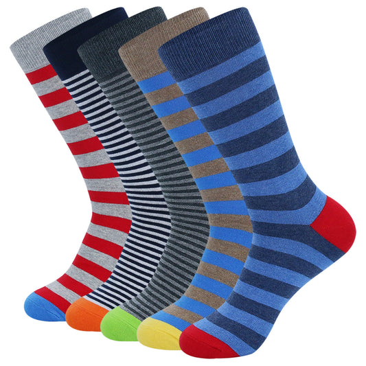Pattern Funny Casual Dress Socks(5 Pairs)