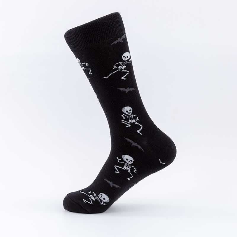 Plus Size Halloween Cotton Lounge Crew Socks(5 Pairs)