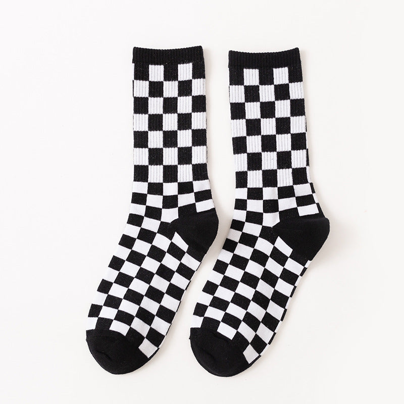 Plus Size Checkerboard Quarter Socks(6 Pairs)