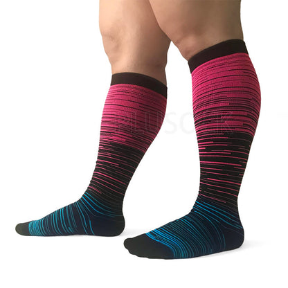 2XL-7XL Rose Red Filaments Plus Size Compression Socks(3 Pairs)