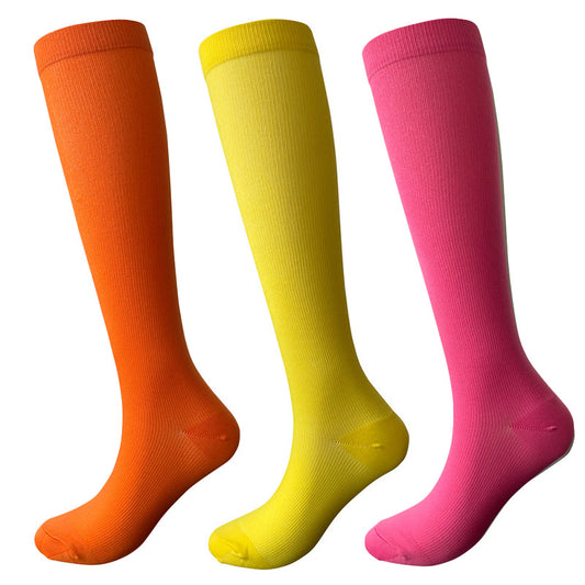 Bright Color Sport Compression Socks(3 Pairs)